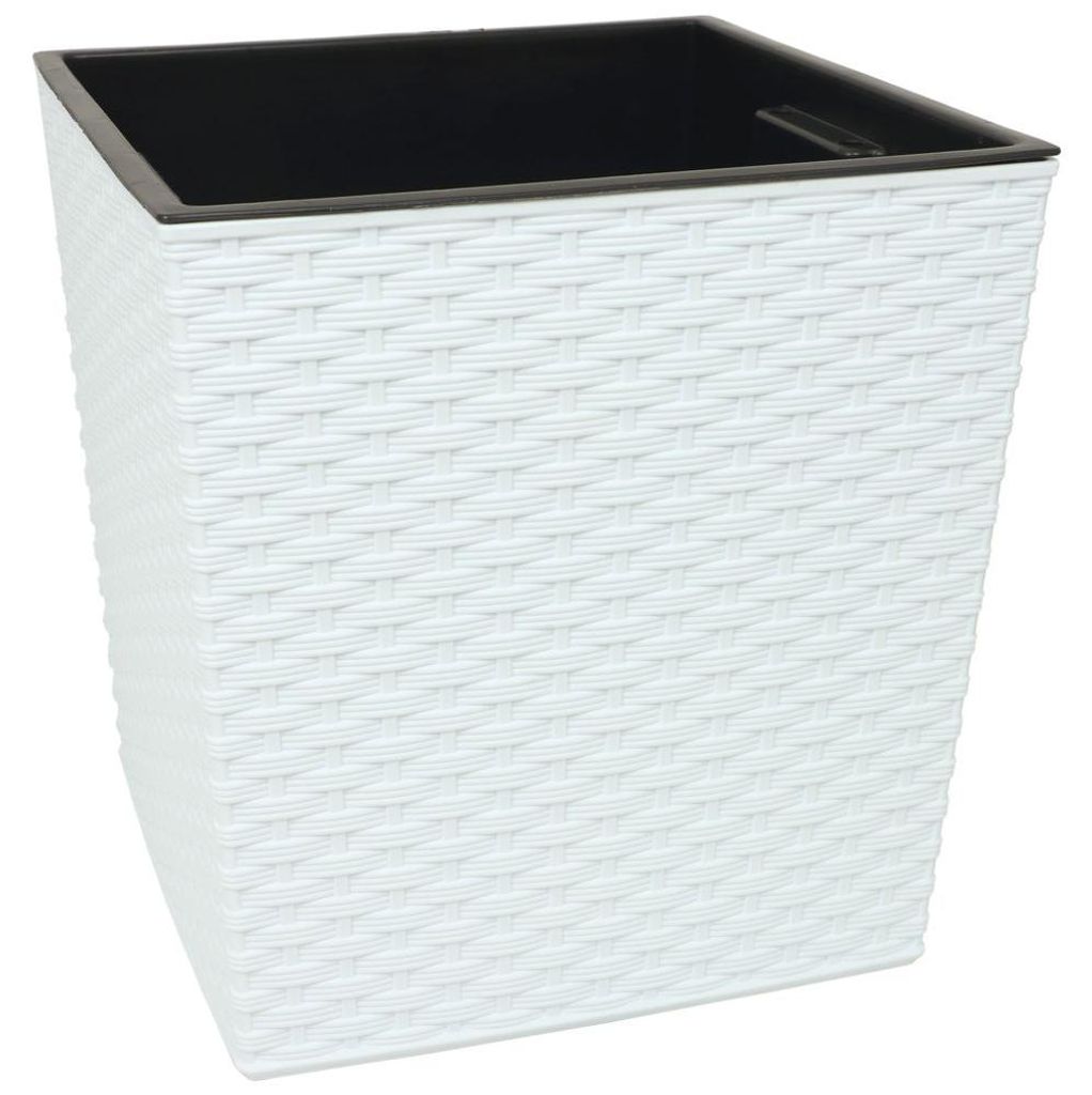 Quadratkübel Juka 30x30 Rattan weiss Produktbild 