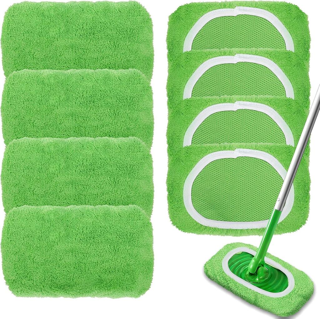 8 Bodentš¹cher fš¹r Swiffer Sweeper Mop, 25,4 x 11,5CM Trockene/Feuchte Bodentš¹cher, Wiederverwendbar und Ideal fš¹r Swiffer Bodenwischer ...