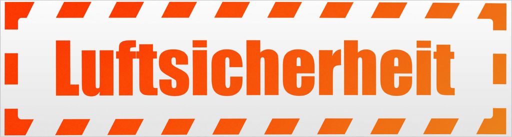 Kiwistar Luftsicherheit gestreift Magnetschild Schild magnetisch - 45cm Neonorange - Magnetfolie für Auto PKW Kfz
