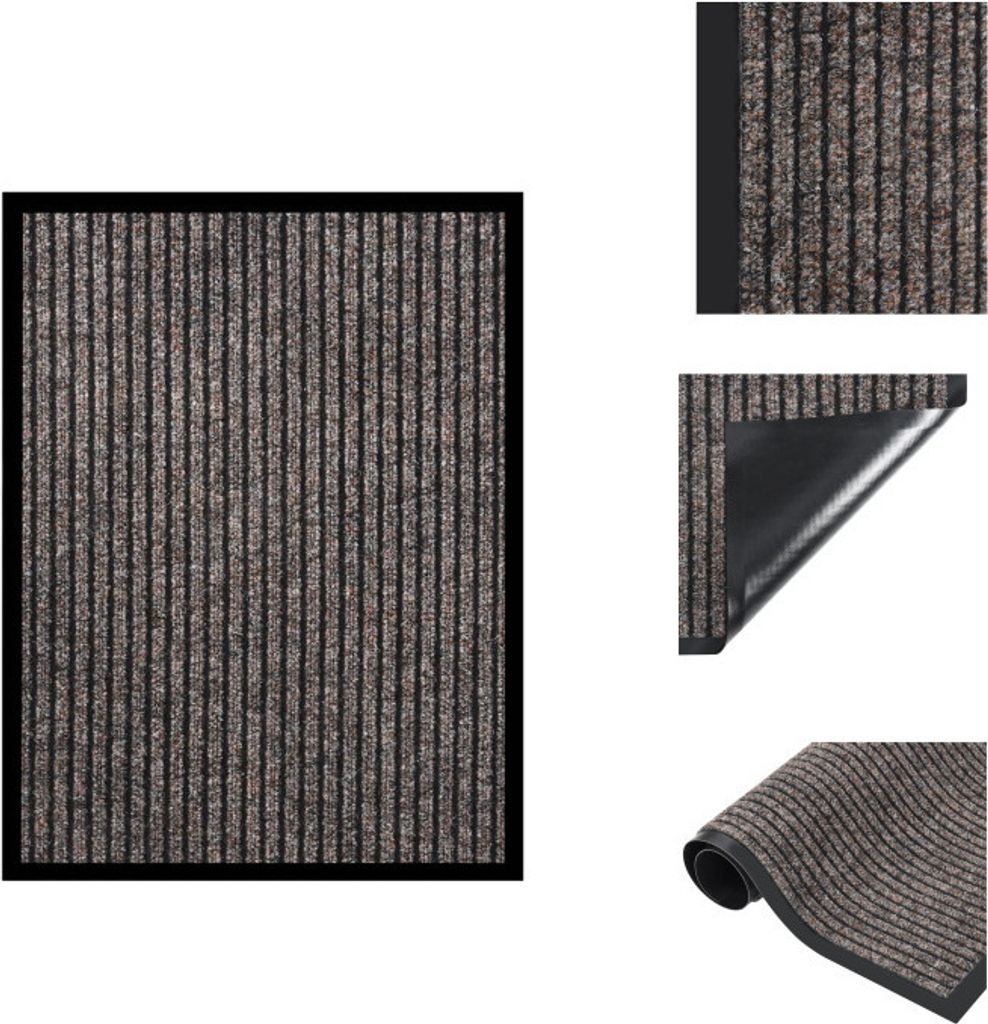 vidaXL Fußmatte Beige Gestreift 40x60 cm - Fußmatten