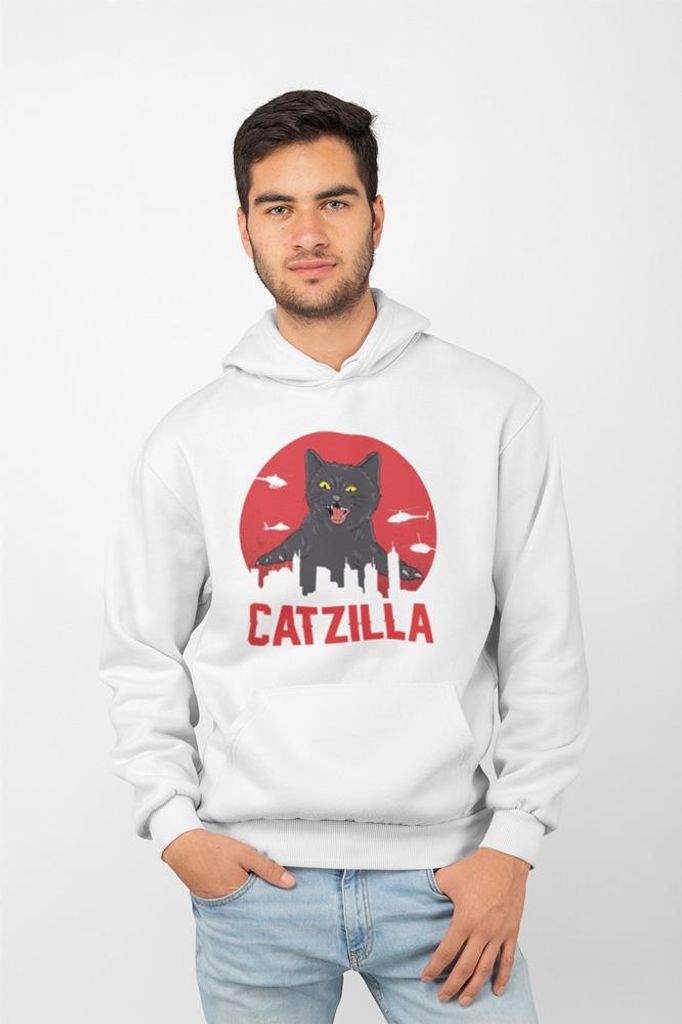D&B Uni Hoodie ST00005 Catzilla Weiß-Größe S