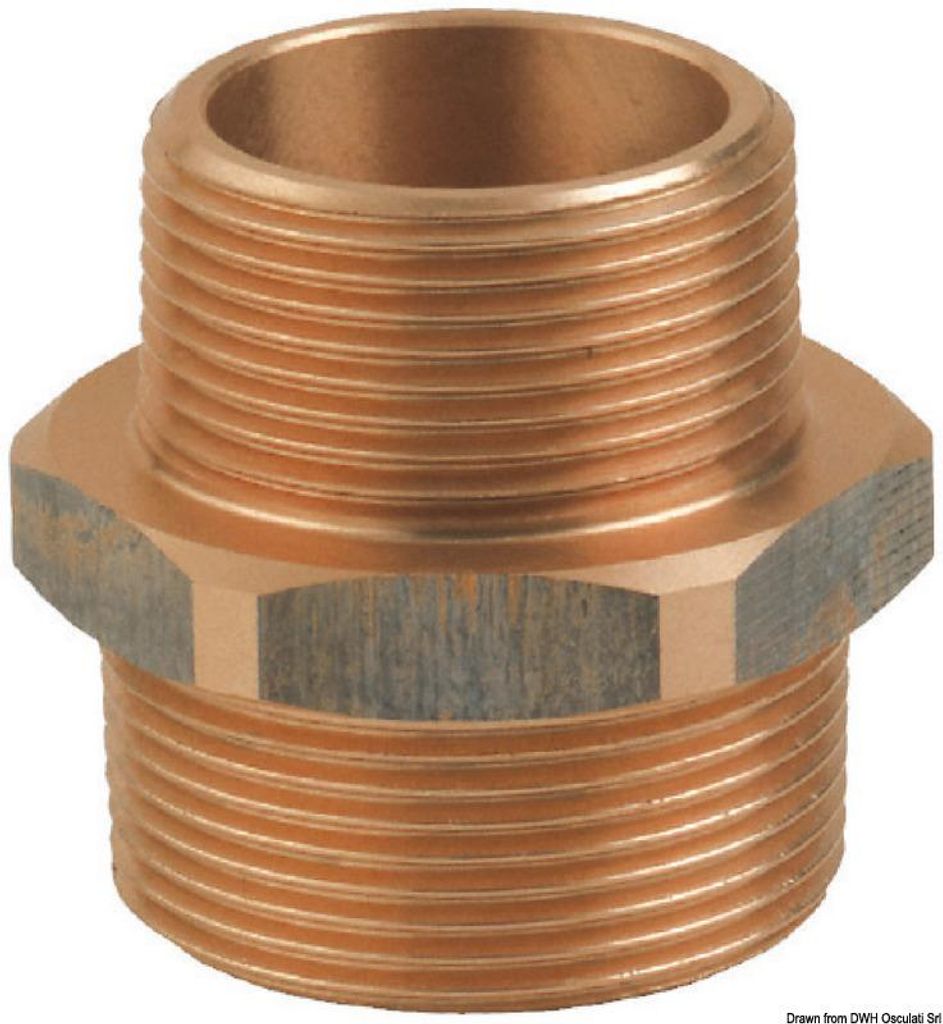 GUIDI brązowa złączka podwójna M-M 1" x 3/4" Osculati 17.564.05