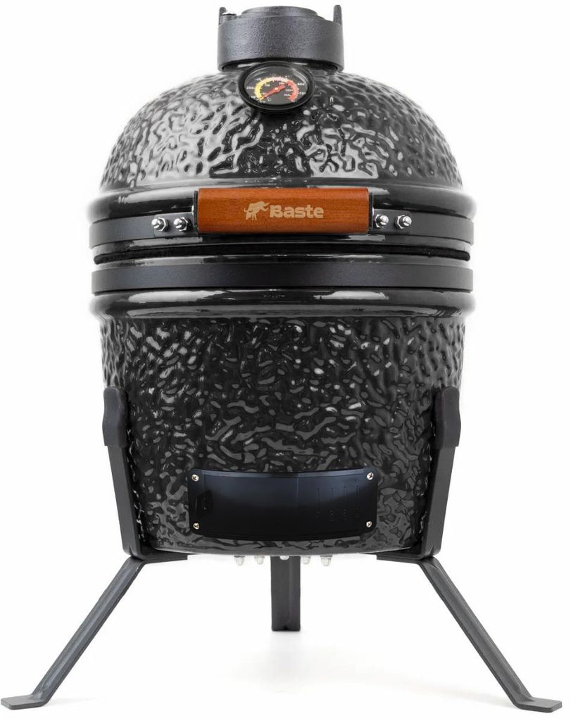 BASTE Kamado-Grill Mini Keramik Tischgrill 13 Zoll Schwarz 27 cm