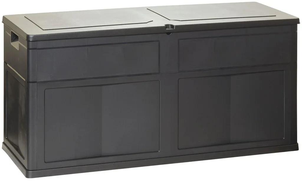 Grand coffre de jardin étanche en résine 320L Garden Black, 120x60 cm
