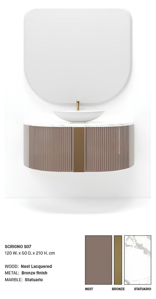 Badezimmer Waschbecken braun Badezimmerarmaturen Badezimmermöbel Italien Stil