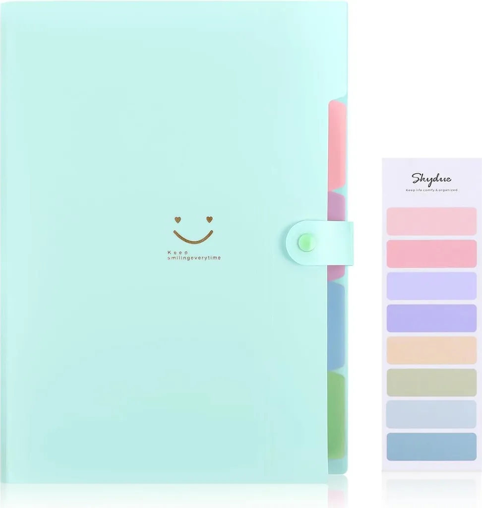 SKYDUE Pack de 4 Trieurs de Documents A4 Extensibles avec Étiquettes