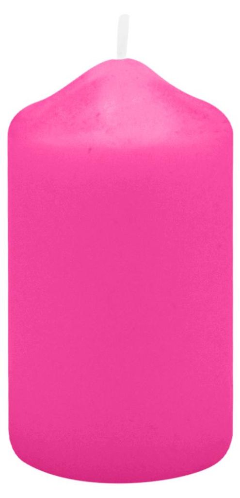 Spitzkopf Stumpen Kerzen Fuchisa Pink 9 x Ø 5 cm, 12 Stück
