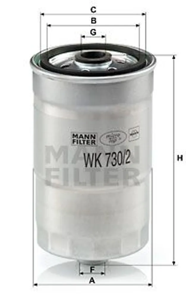 Filtre WK 730/2 x MANN-FILTER contre les pertes de puissance et injecteurs grippés