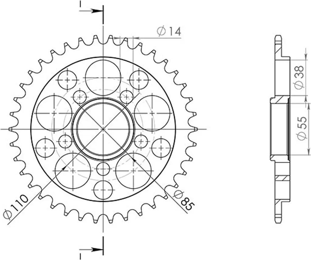 Couronne Acier 50606 Pas 520 41 Dents contre l'Usure de Transmission