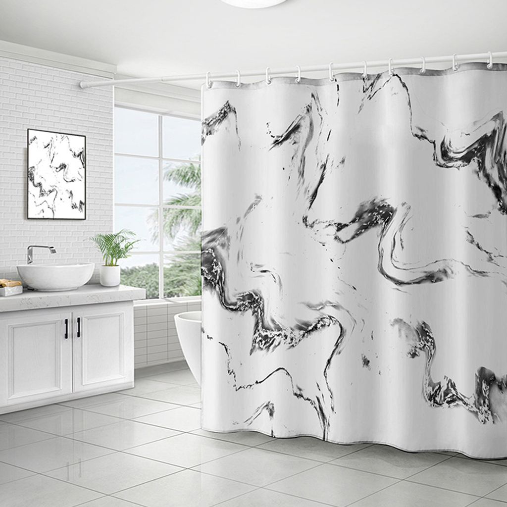 Marmor Duschvorhang Set, Duschvorhang für Badezimmer Dekor, Abstrakter Stoff Duschvorhang für Badewanne, Stoff Duschvorhang