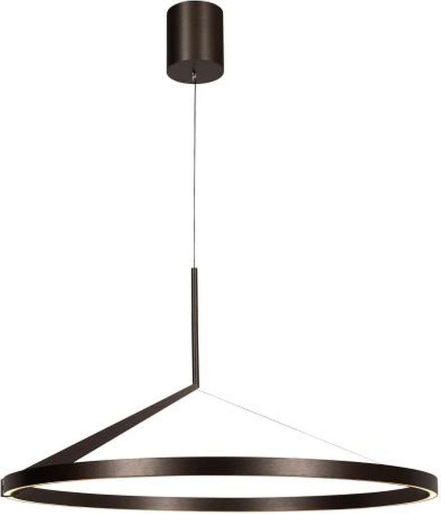 LED Hängeleuchte Aluminium mit Bewegungsmelder D: 80 cm rund H: max. 176 cm Grau 2700 K warmweiß 1800 lm