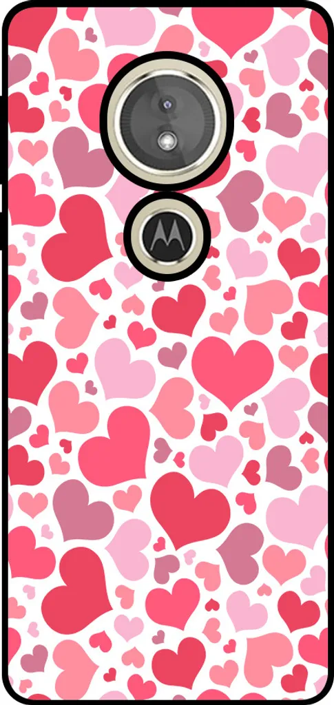 Smartphonica Custodia per telefono adatta a Motorola Moto E5 / Moto G6 Play con stampa di cuori - Custodia Backcover in TPU con design a cuori - Custodia per bambini con design a cuori