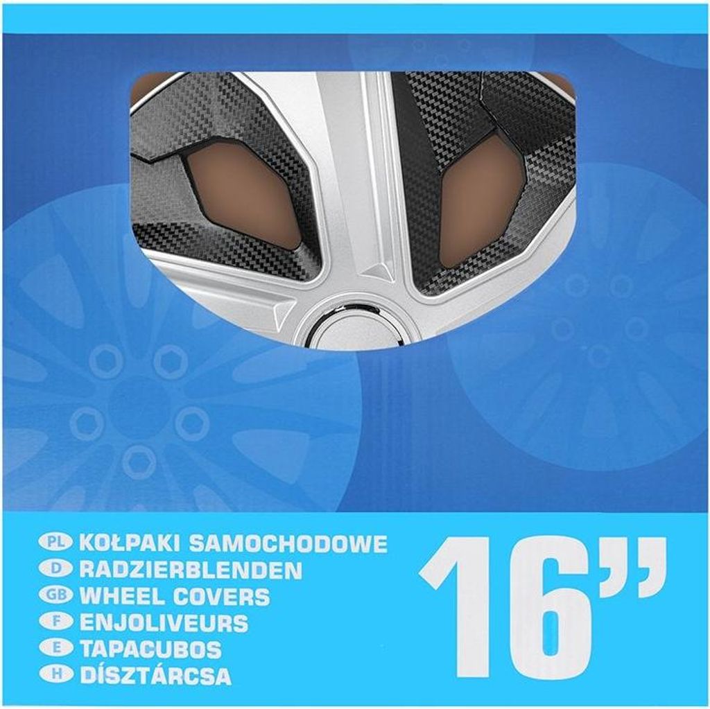 16 Zoll Radkappen-Set, silber/schwarz, 4-teilig