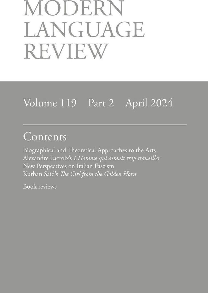 Modern Language Review (119.2) April 2024