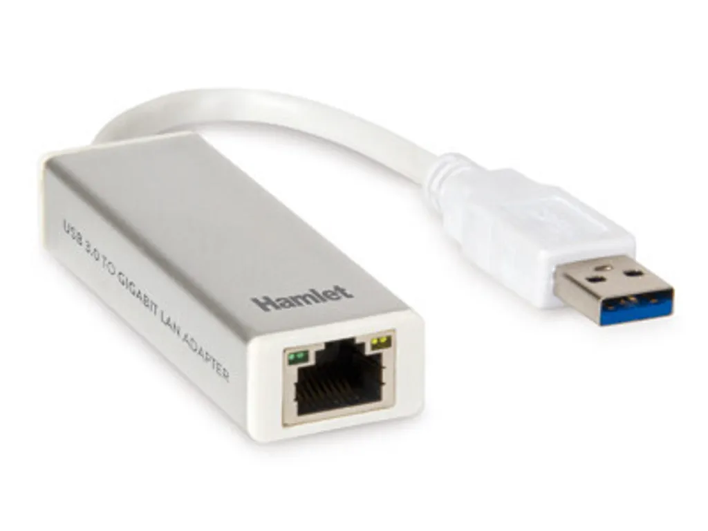 Hamlet Adattatore USB 3.0 a Gigabit LAN Bianco - Rete 1000 Mbps PC Laptop