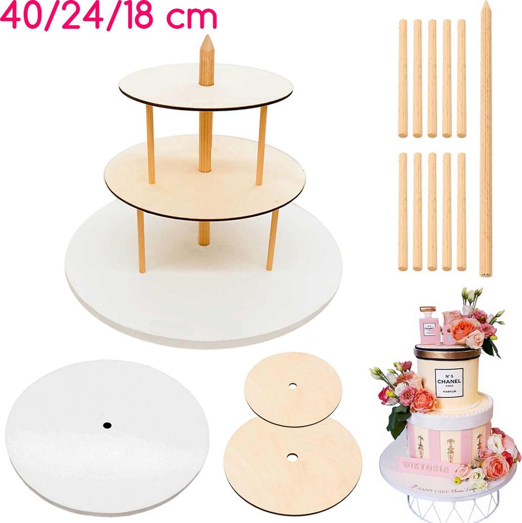 3-stufiger Tortenständer 40/24/18 cm - Brand4Cake