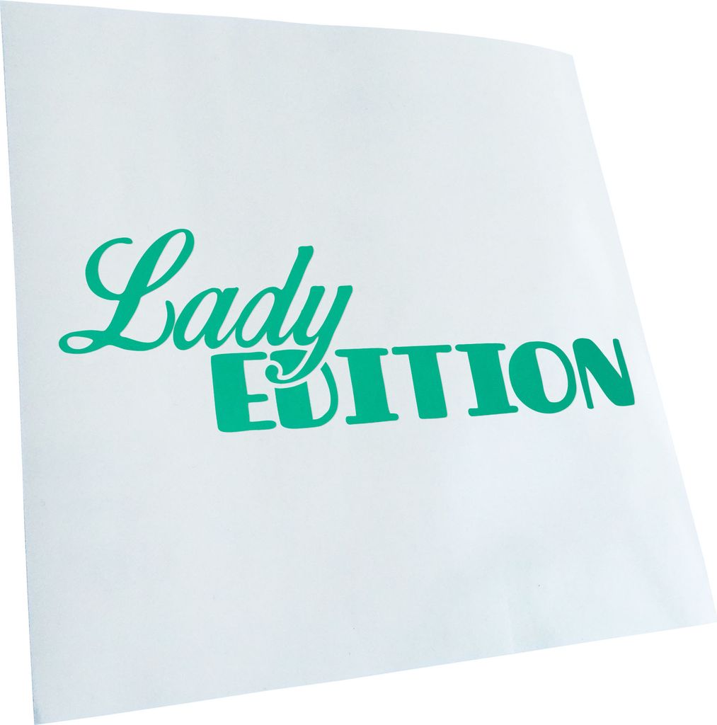 Kiwistar - Autoaufkleber - Lady Edition Girl - Türkis - 40x14cm - Aufkleber für Auto, Laptop, Fahrrad, LKW, Motorrad mehrfarbig JDM Decal Racing