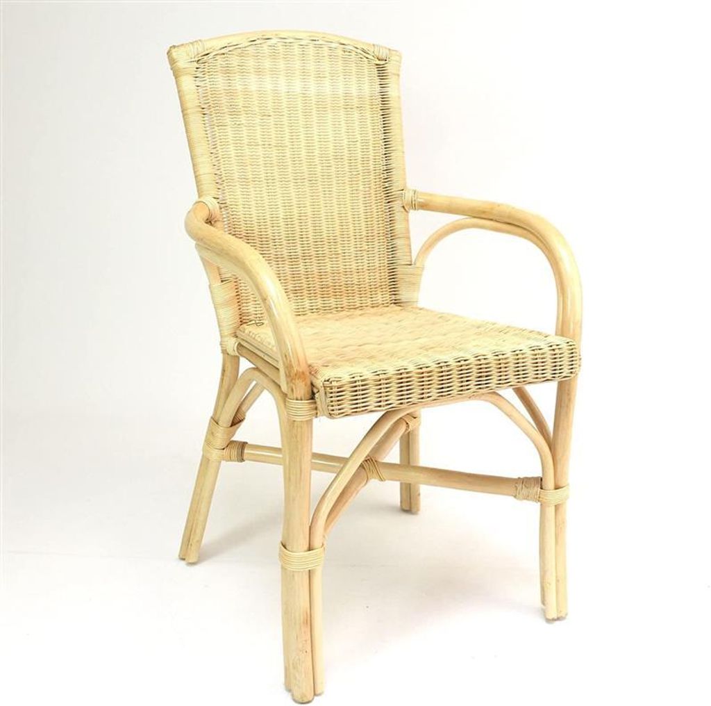 Rattanstuhl, natur lackiert, Komfort Sitzhöhe 49 cm, Produktbild 