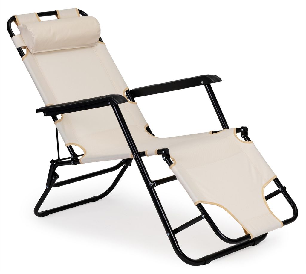 Chaise longue de jardin avec appui-tête, structure pliable, Image du produit 