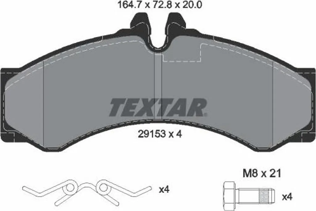 Plaquettes de frein TEXTAR 2915301 pour Sprinter et Vario OE 2D0698151A