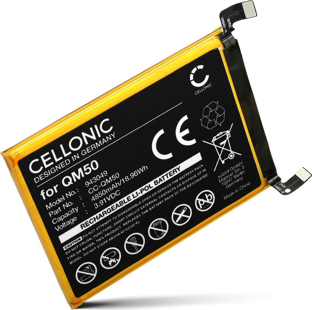 CELLONIC 1x Akku für Mobilfunk Kompatibel mit Motorola EDGE 40 NEO, XT2307, XT2307-3, QM50 - (4850mAh, 3.91V)