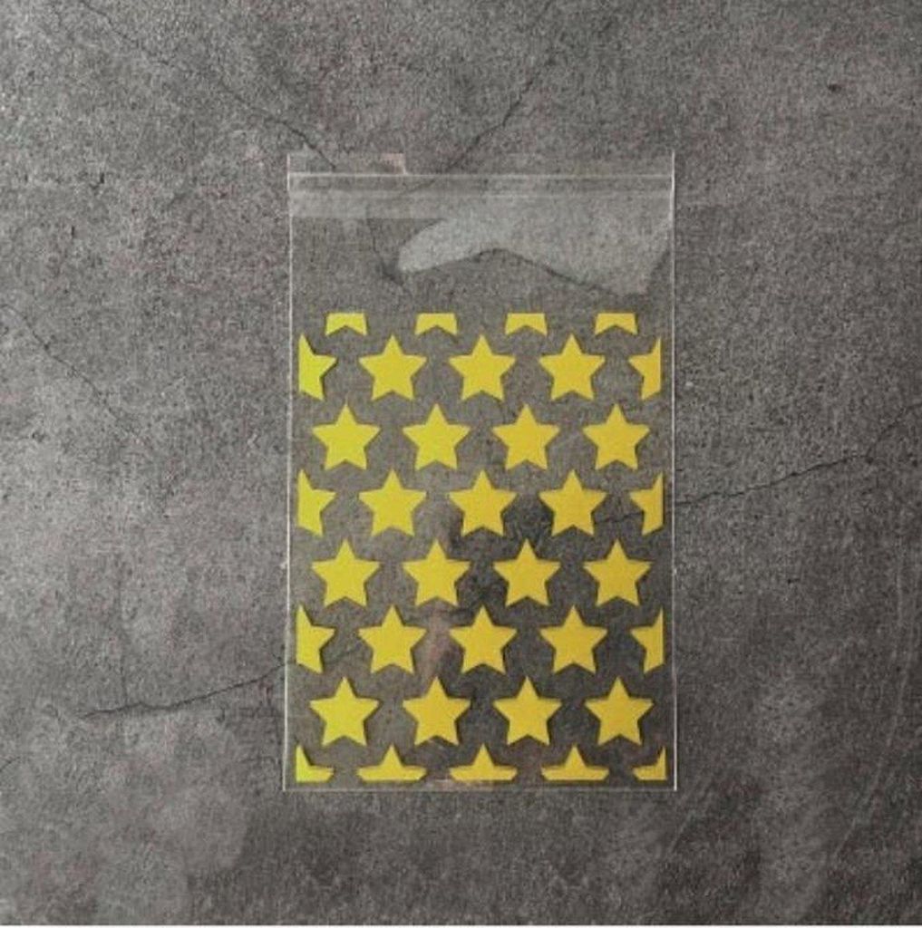 Jumada's – 100 x transparente Handout-Beutel – Geschenktüten aus Zellophan-Kunststoff – Süßigkeitentüten Gold