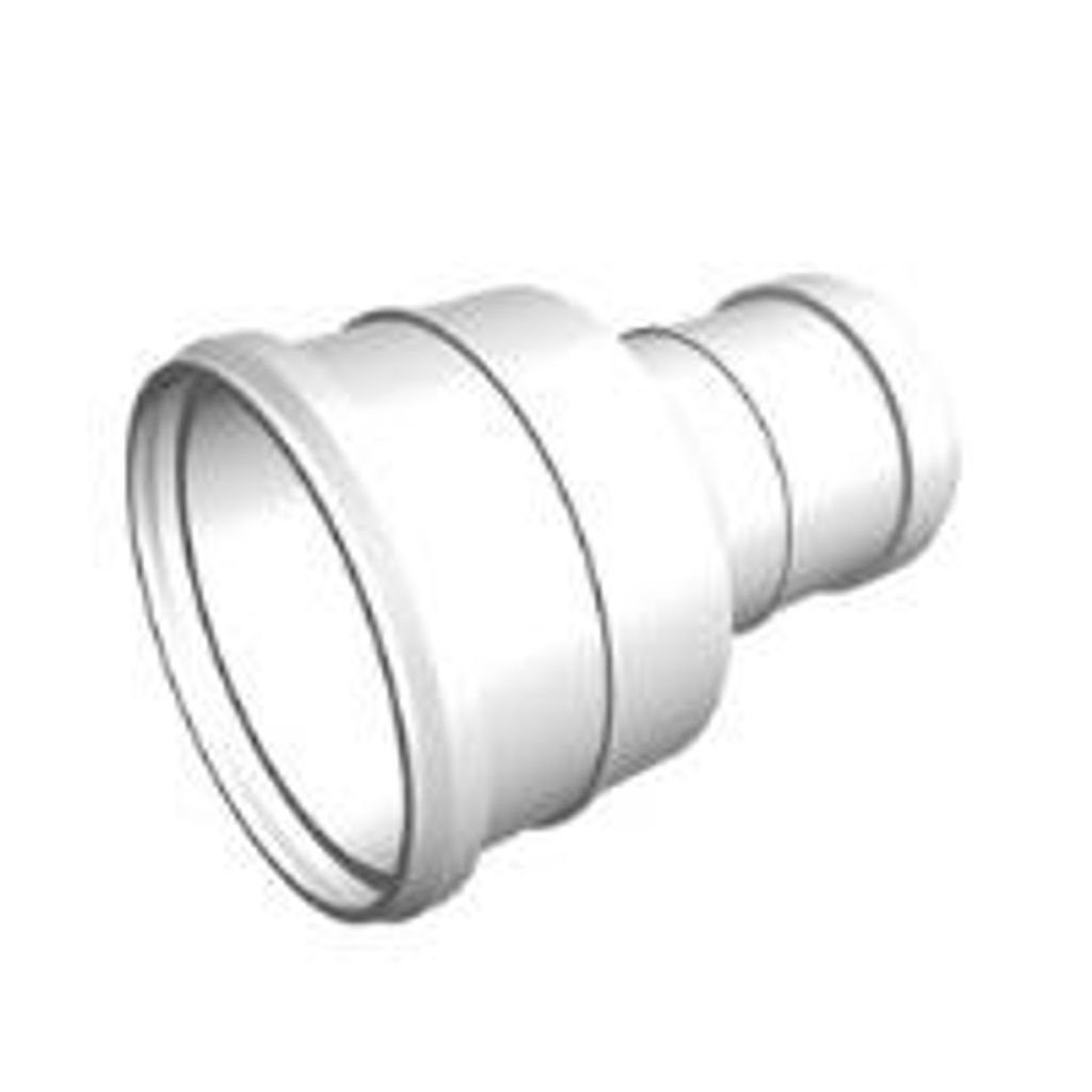 AKCES Weiß Doppelstecknuss Reduzierstück 50 mm x 32 mm 18129