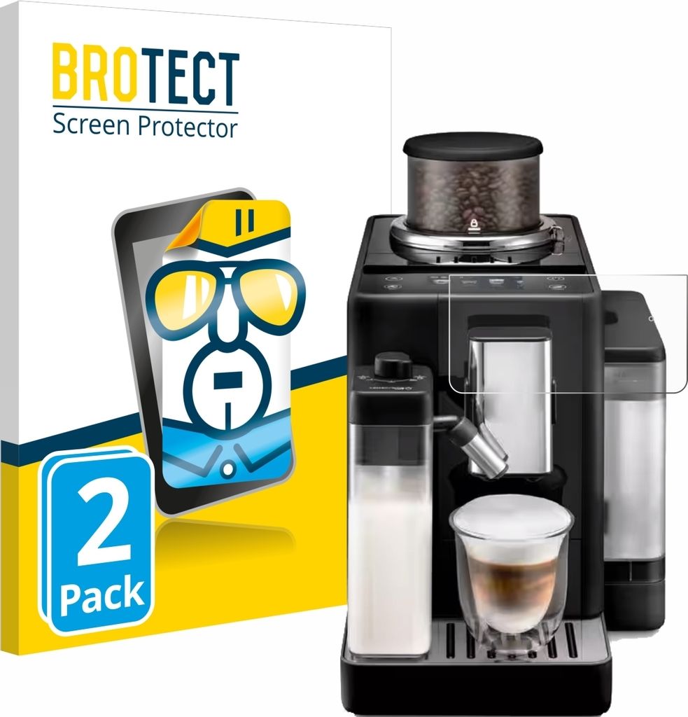 2x Für DeLonghi Rivelia Schutzfolie BROTECT Displayschutz Display Schutz Folie Klar Transparent