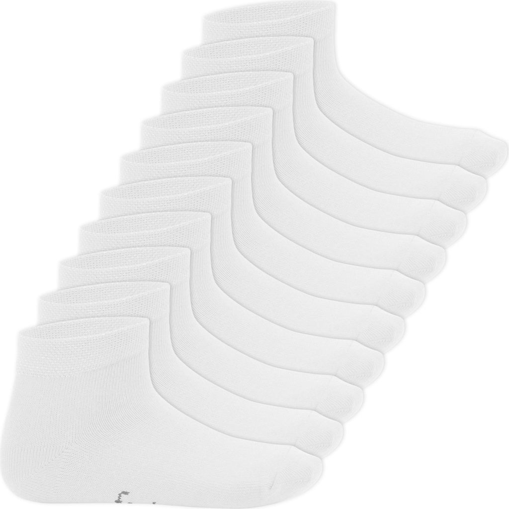 Footstar EVERYDAY! 10 Paar Kinder Quarter Socken - Weiß 35-38