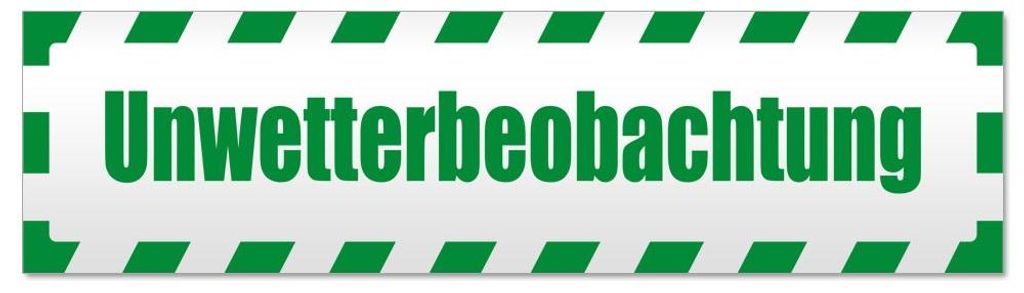 Kiwistar - Autoaufkleber - Grün - 30 x 8 cm - Unwetterbeobachtung gestreift - Hinweis Aufkleber Sticker für Auto, Kfz, Fahrrad, PKW, LKW