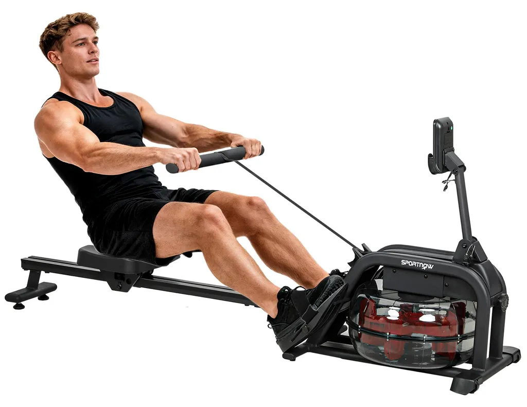 Rameur d'appartement hydraulique pour entraînement cardio et fitness