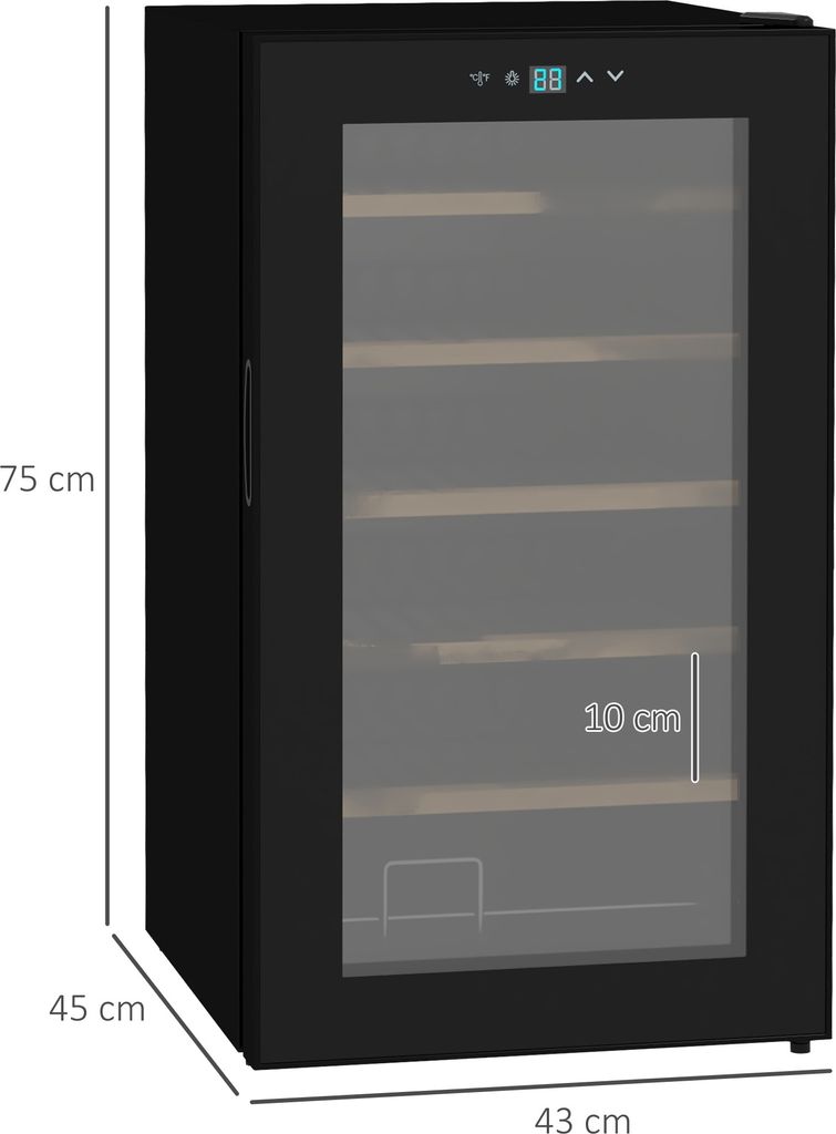 HOMCOM Weinkühlschrank, 65 L Getränkekühlschrank für 24 Produktbild 3