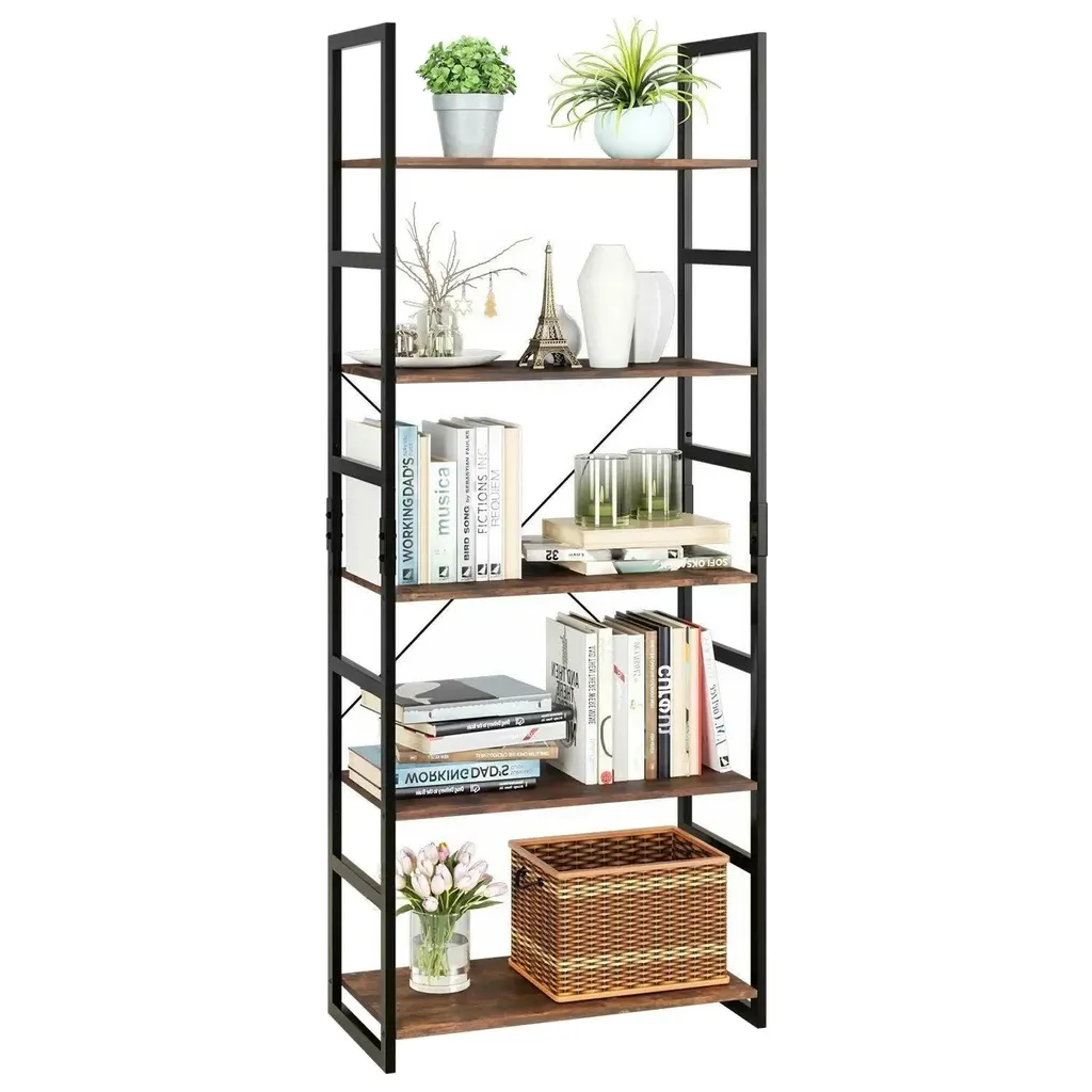 Étagère industrielle gain de place pour organiser livres et décoration