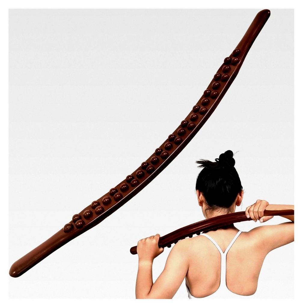 Ganzkörper Gua Sha Stick mit 37 Massageperlen, Massageroller für Lymphdrainage und Muskelentspannung