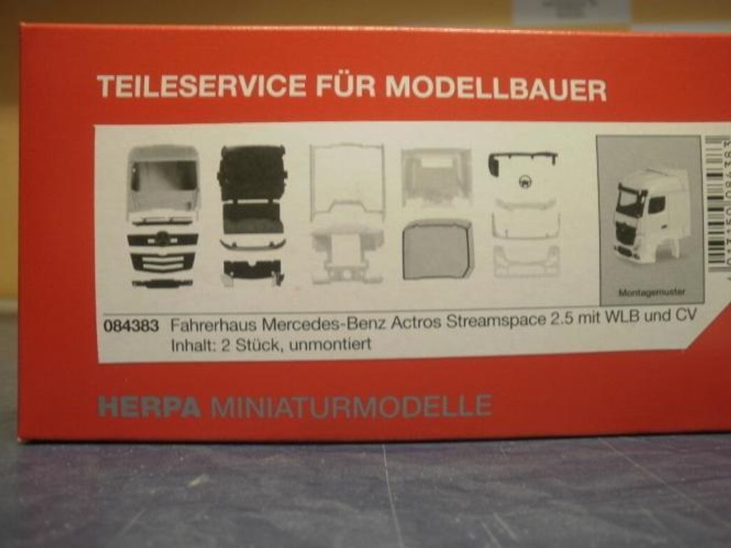 Herpa Z Zurüstteil Fahrerhaus MB Actros 11 Streamsp. 2.5 Aerop. 2 Stück 084383