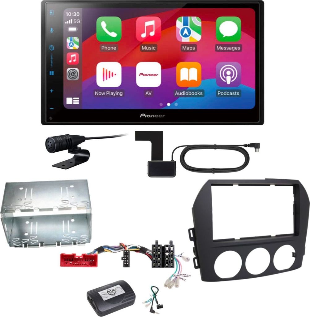 Pioneer SPH-DA77DAB CarPlay Android Auto DAB+ Einbauset für Mazda MX-5 NC FL