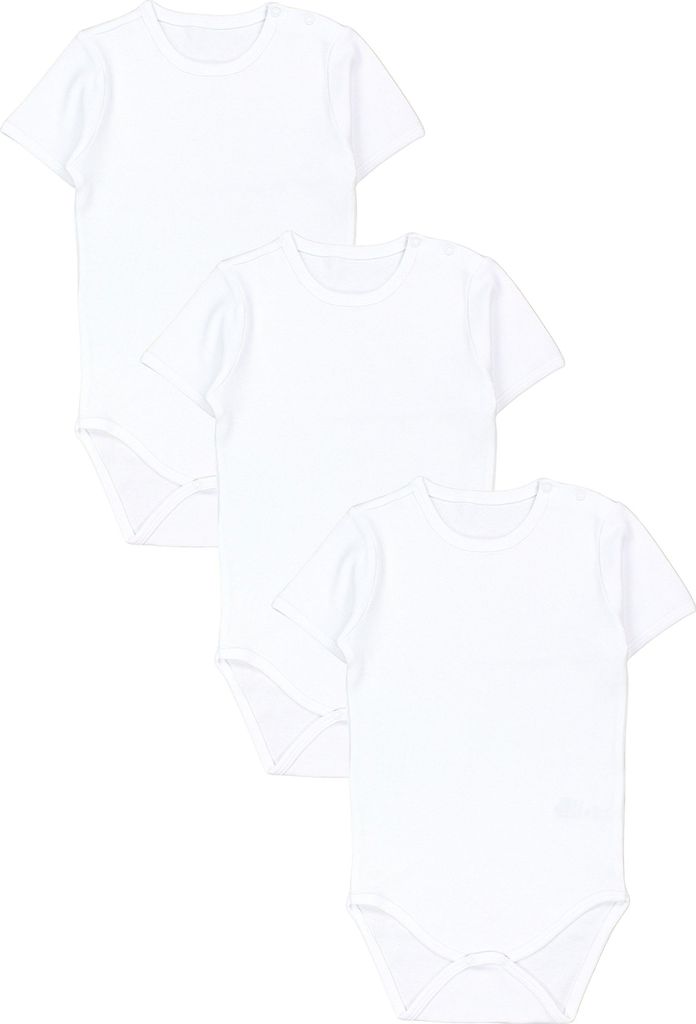 TupTam Kinder Unisex Kurzarm Body Baumwolle 3er Set , Farbe: Weiß, Größe: 104