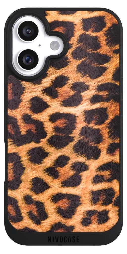 NIVOCASE Handyhülle für Apple iPhone 16 Hülle NIVOpure Case Schwarz Animalprint Fell Leopard