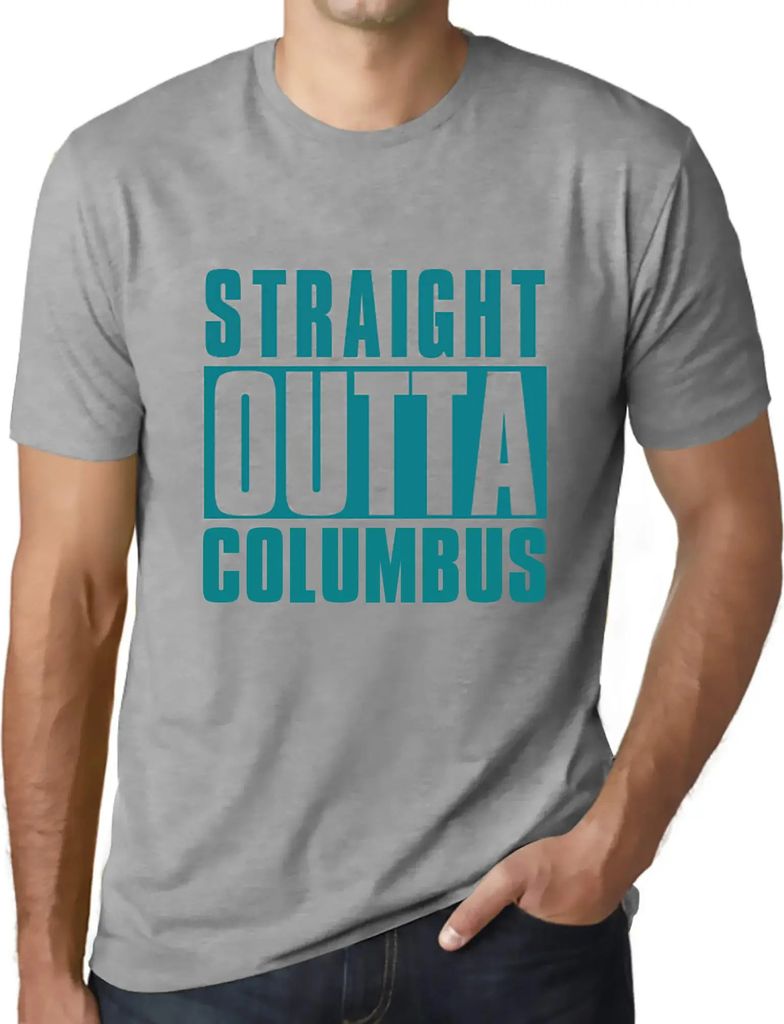 Herren Grafik T-Shirt Direkt aus Kolumbus – Straight Outta Columbus – Öko-Verantwortlich Vintage Jahrgang Kurzarm Lustige Druck Geburtstag Ges...