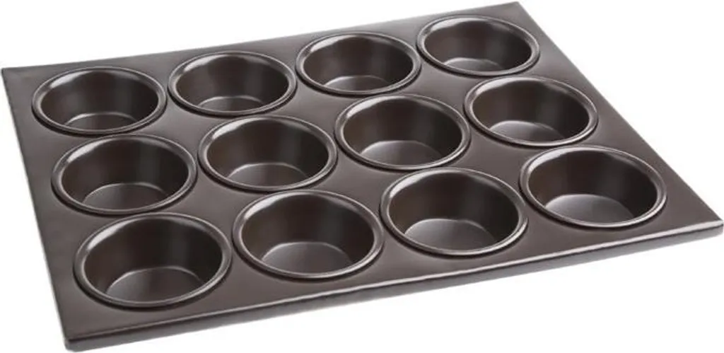 Teglia Muffin 12 Cavità Vogue Antiaderente - Acciaio per Uso Professionale