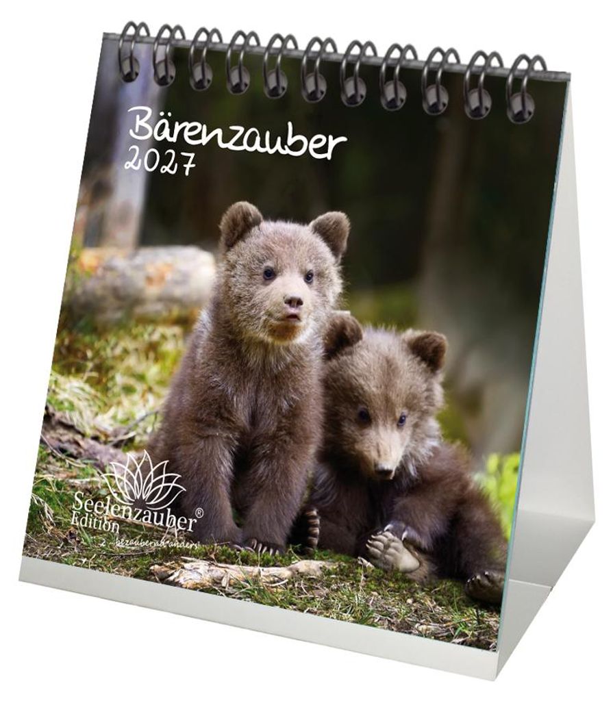 Bärenzauber Tischkalender 10x10cm für 2027 Bären - Seelenzauber