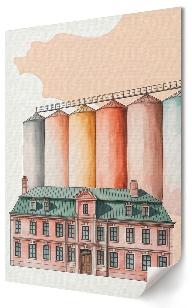 Industriearchitektur- Kunstdruck A4 - Vintage, Modern, Klassisch- Wandbild für Wohnzimmer Schlafzimmer & Flur, Modernes Poster Wanddeko, Ungerahmt