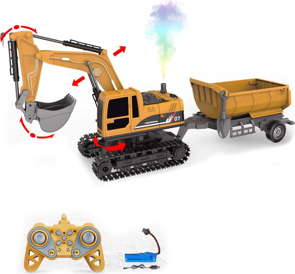 Wiky RC 4-in-1 Bagger mit Anhänger ferngesteuert 45 cm 2,4 Produktbild 