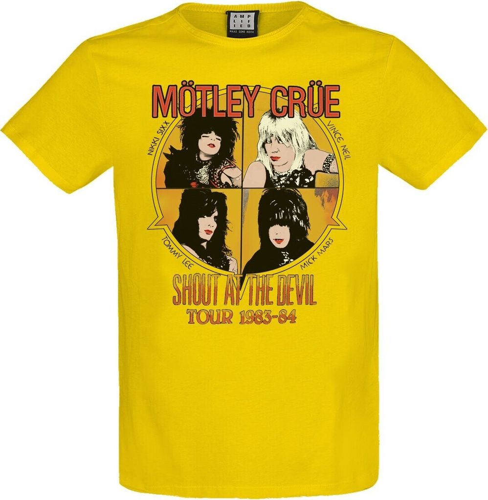 Amplified - "Shout At The Devil" T-Shirt für Herren/Damen Uni GD279 (S) (Gelb)