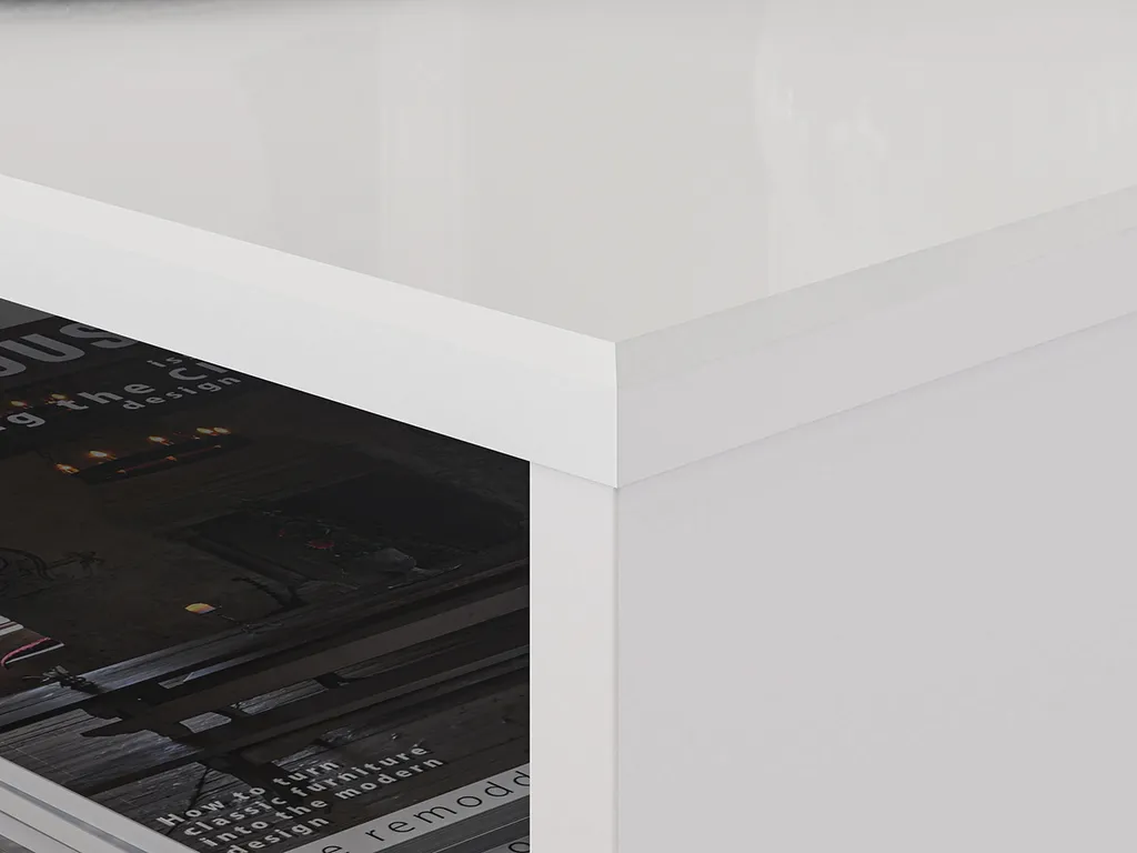 Table basse AIKE blanc mat résistante aux rayures et facile à monter
