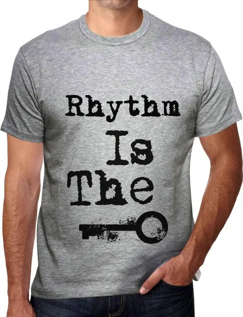 Herren Grafik T-Shirt Rhythmus ist der Schlüssel – Rhythm Is The Key – Öko-Verantwortlich Vintage Jahrgang Kurzarm Lustige Druck Geburtstag G...