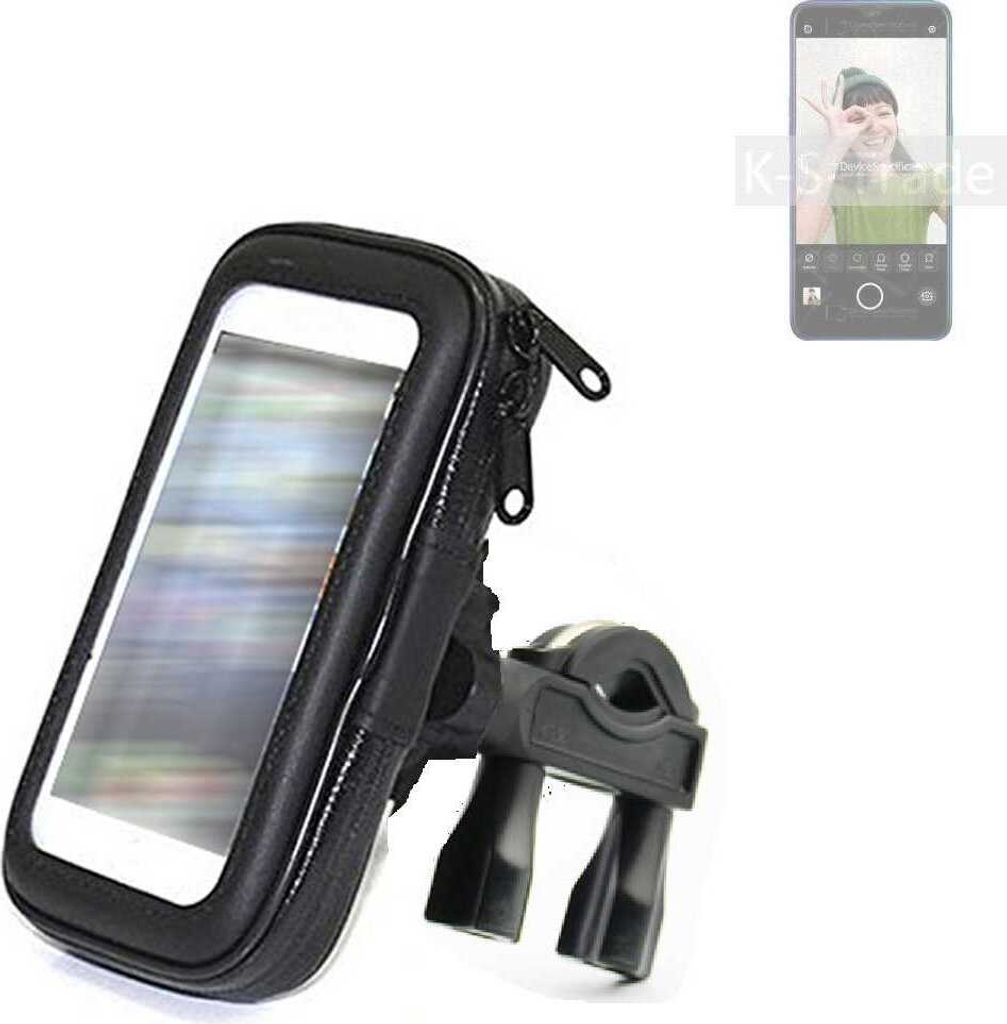 K-S-Trade Fahrrad-Halterung kompatibel mit Oppo Reno A Handy-Halterung Halter Lenkstange Fahrradhalterung Motorrad Bike Mount Wasserabweisend