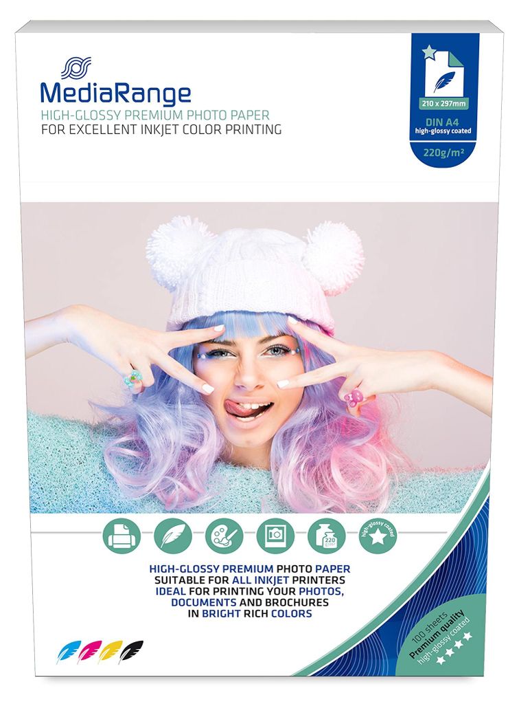 MediaRange MRINK103 Foto Papier MediaRange hochglänzend A4 Immagine del prodotto 