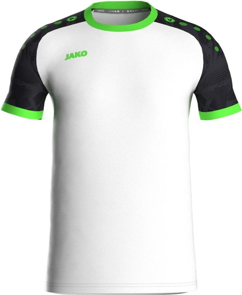 Jako Iconic Trikot Kurzarm Herren - Weiß / Schwarz / Neongrün