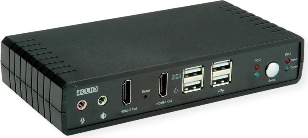 Solution KVM ROLINE 4K60 - Évitez les Câbles et Gérez 2 PC Dual HDMI